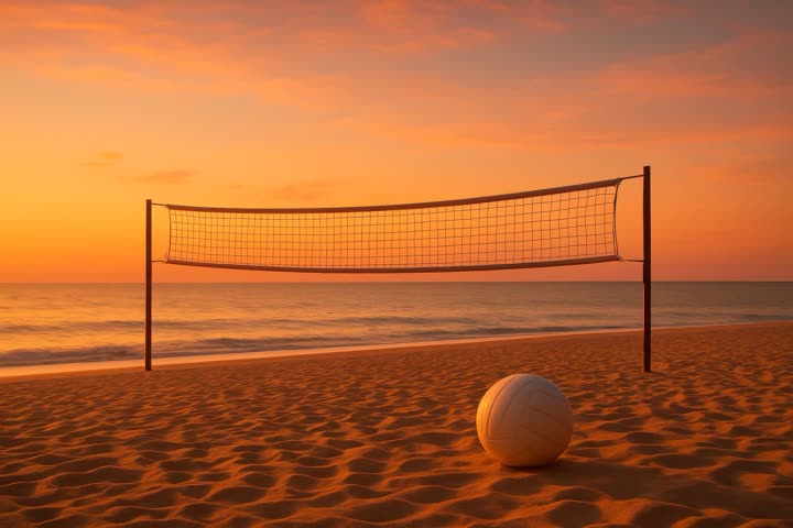 Partida de vôlei de praia